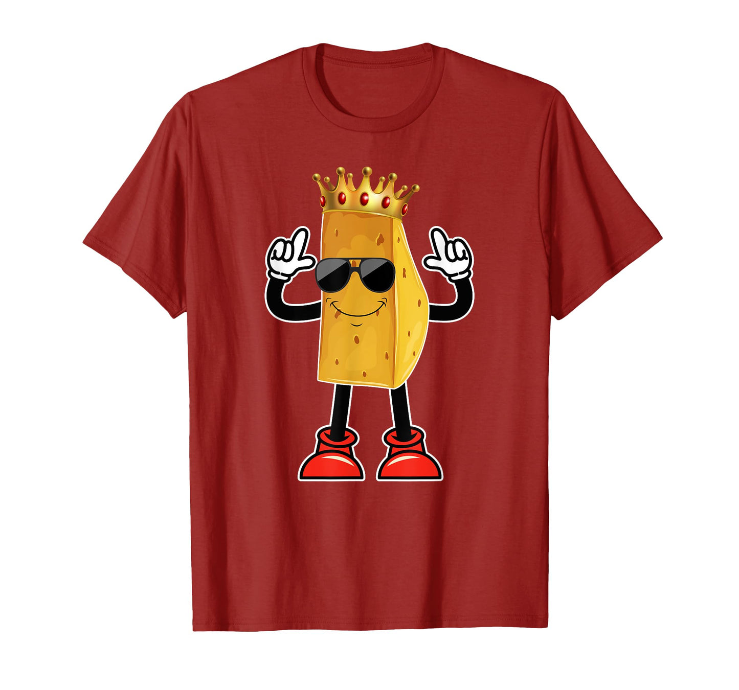 Cheese Tee For Cheese Lover Cheese in Sunglasses Crown T-Shirt
