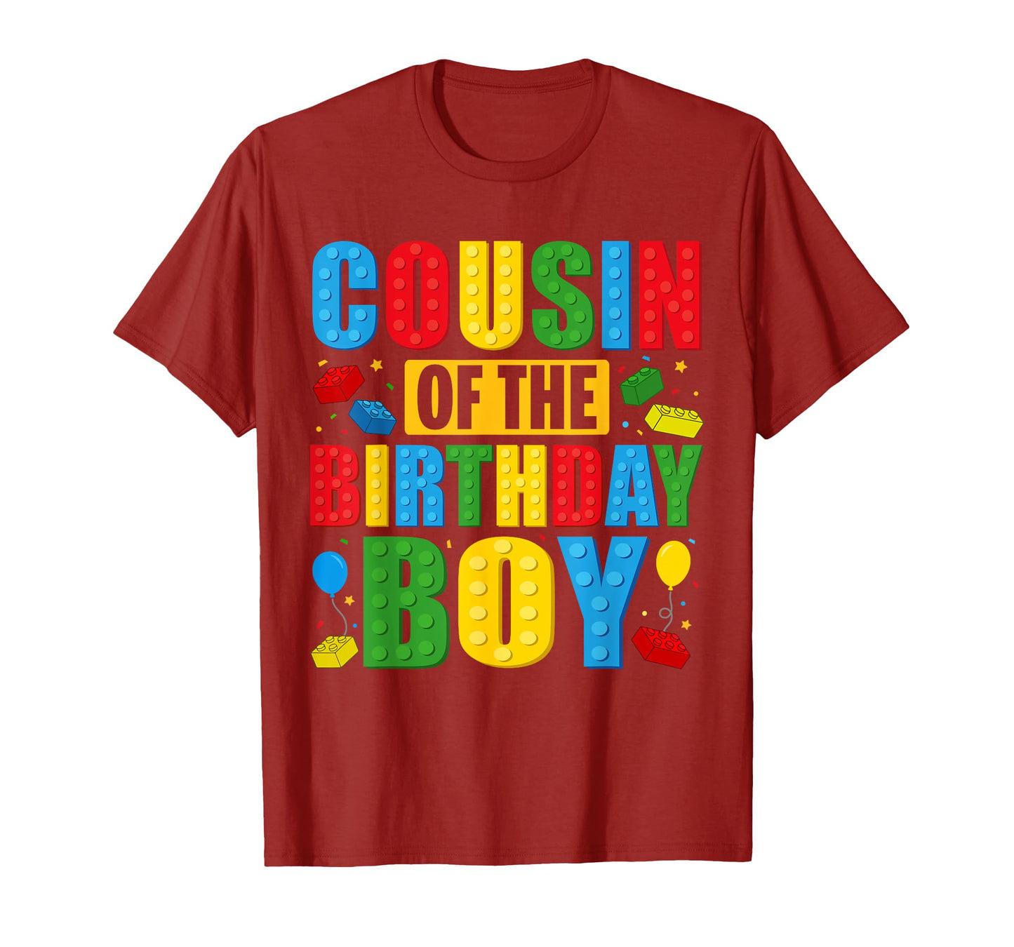 Cousin Of The Birthday Boy Building Blocks Birthday Party T-Shirt