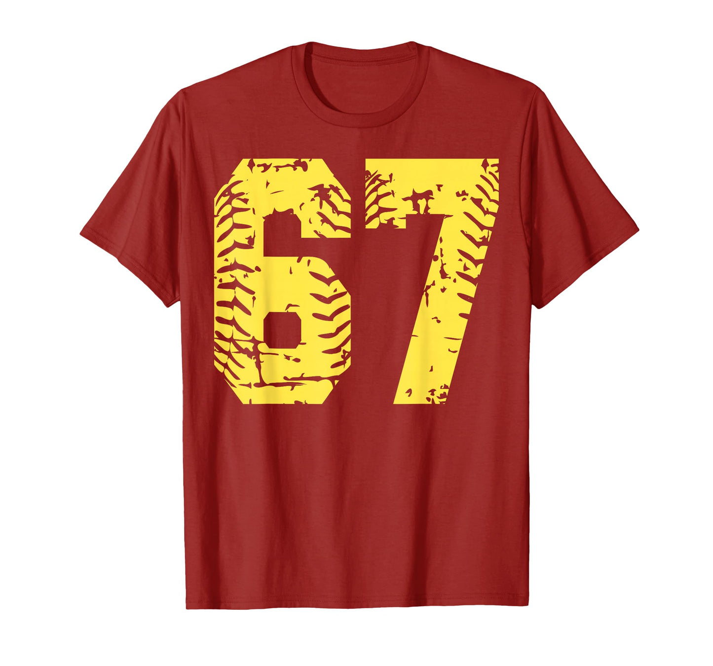 Number 67 Yellow Group Matching Halloween Birthday Funny T-Shirt