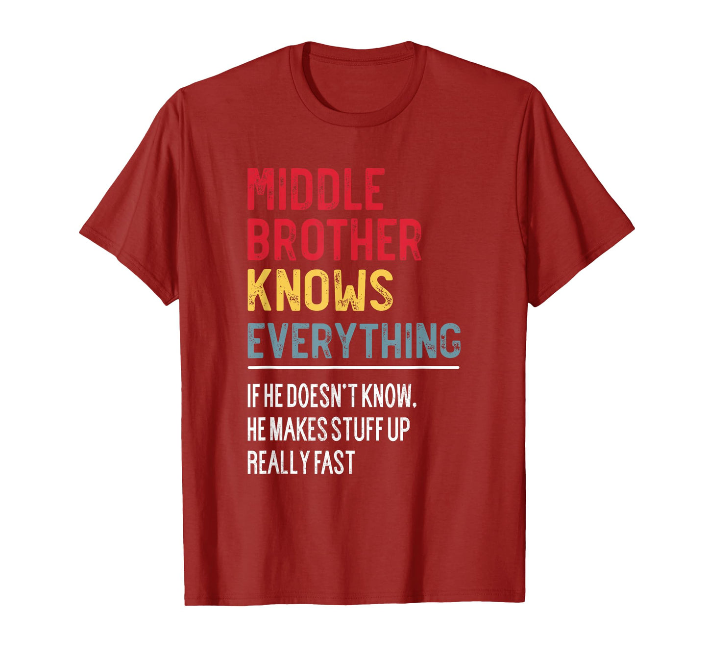 Funny Middle Brother Knows Everything Father's Day T-Shirt