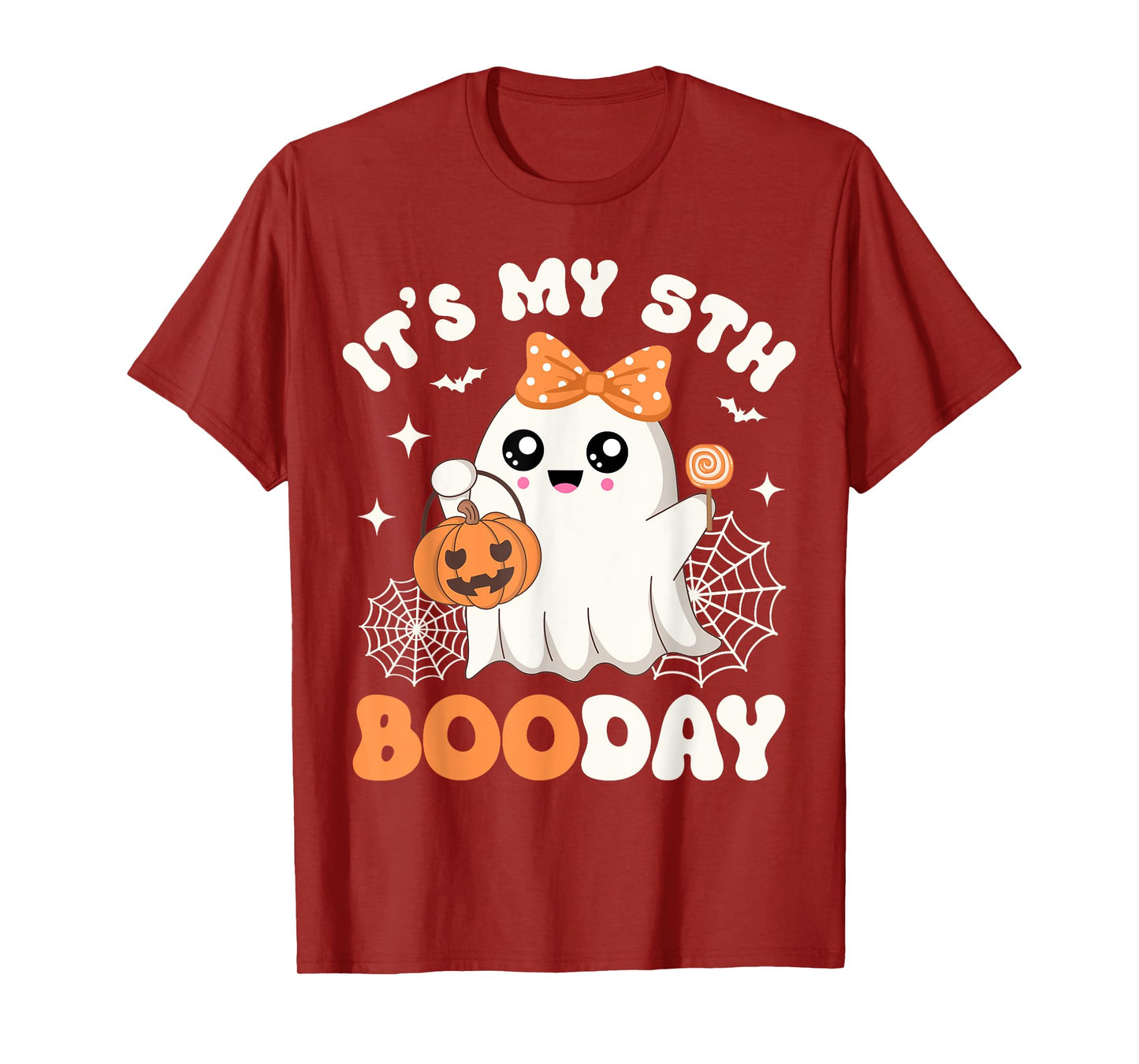 It's My 5th Boo Day, Funny Halloween Ghost 5th Birthday Girl T-Shirt