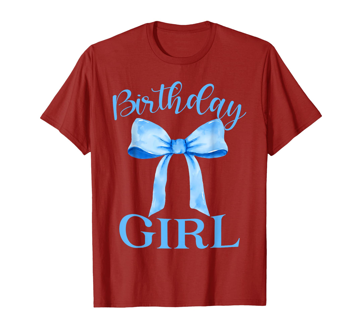 Birthday Girl Blue Coquette Bow Birthday Party Family T-Shirt