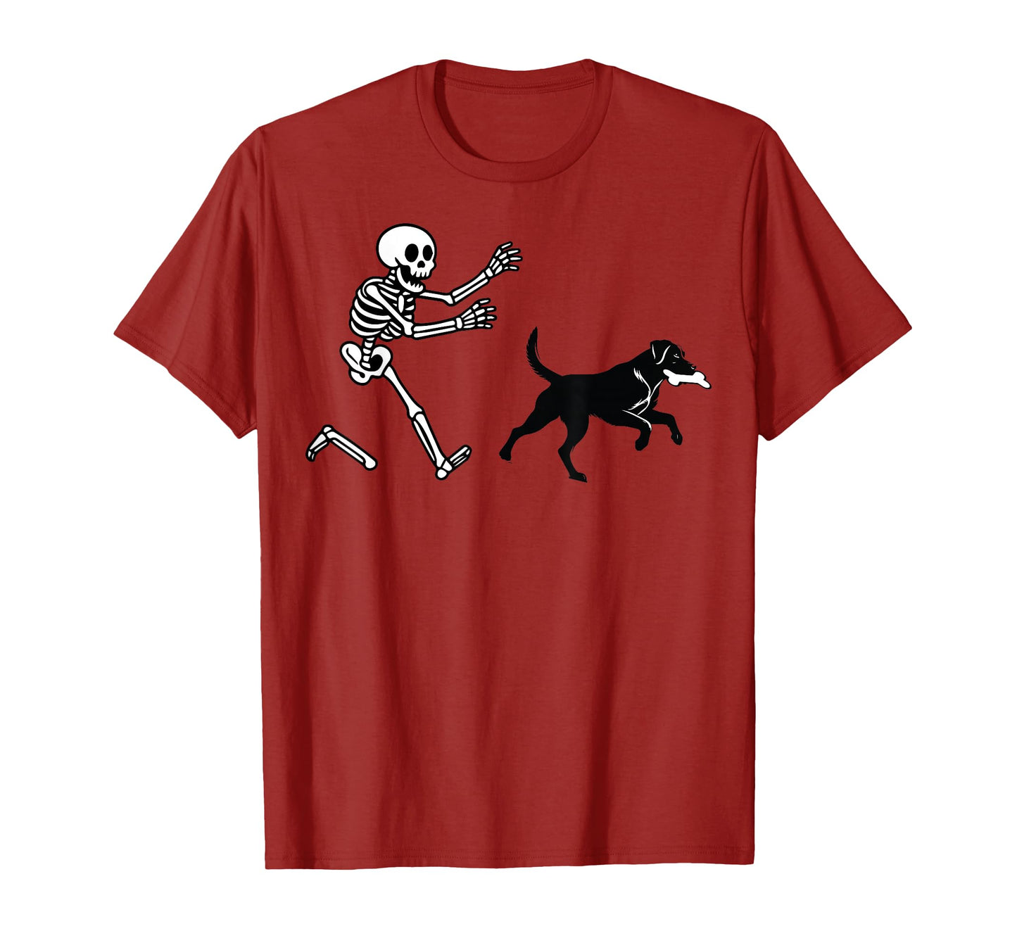 Funny Labrador Running Skeleton Halloween T-Shirt