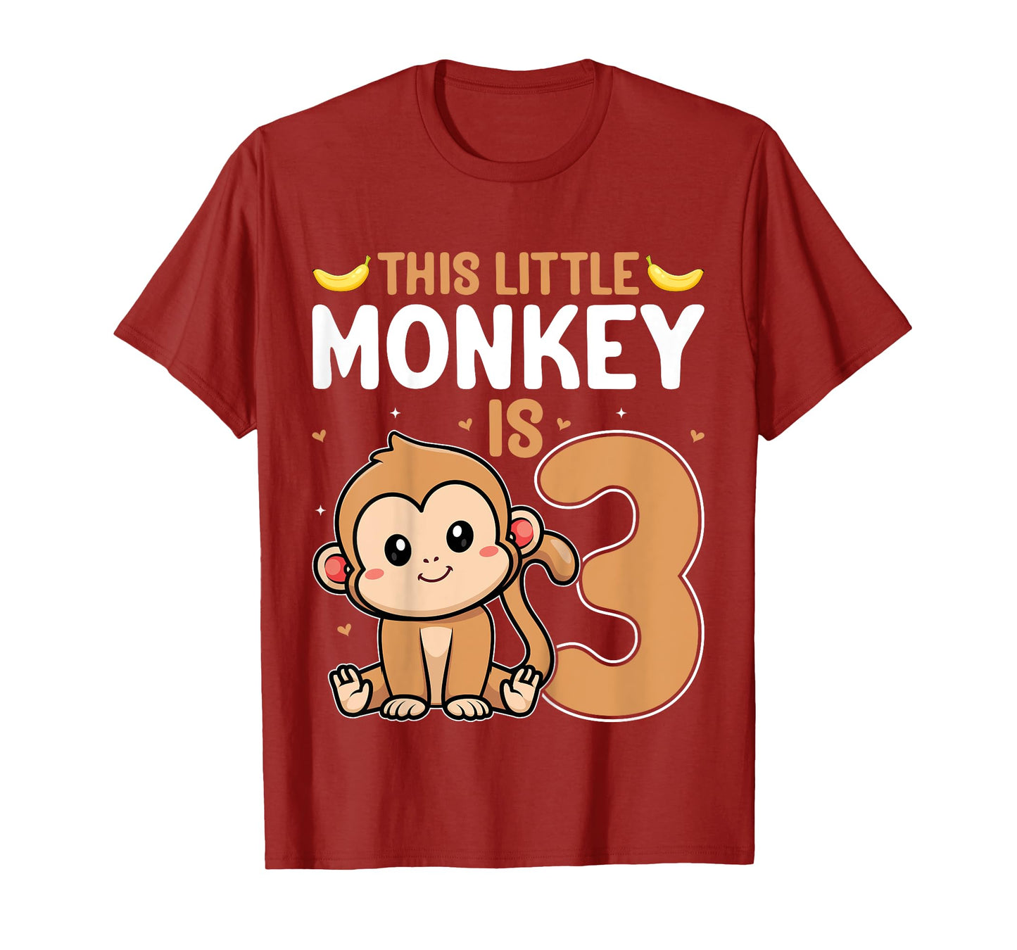 This Little Monkey Is 3 Kids Toddler 3rd Birthday Party T-Shirt