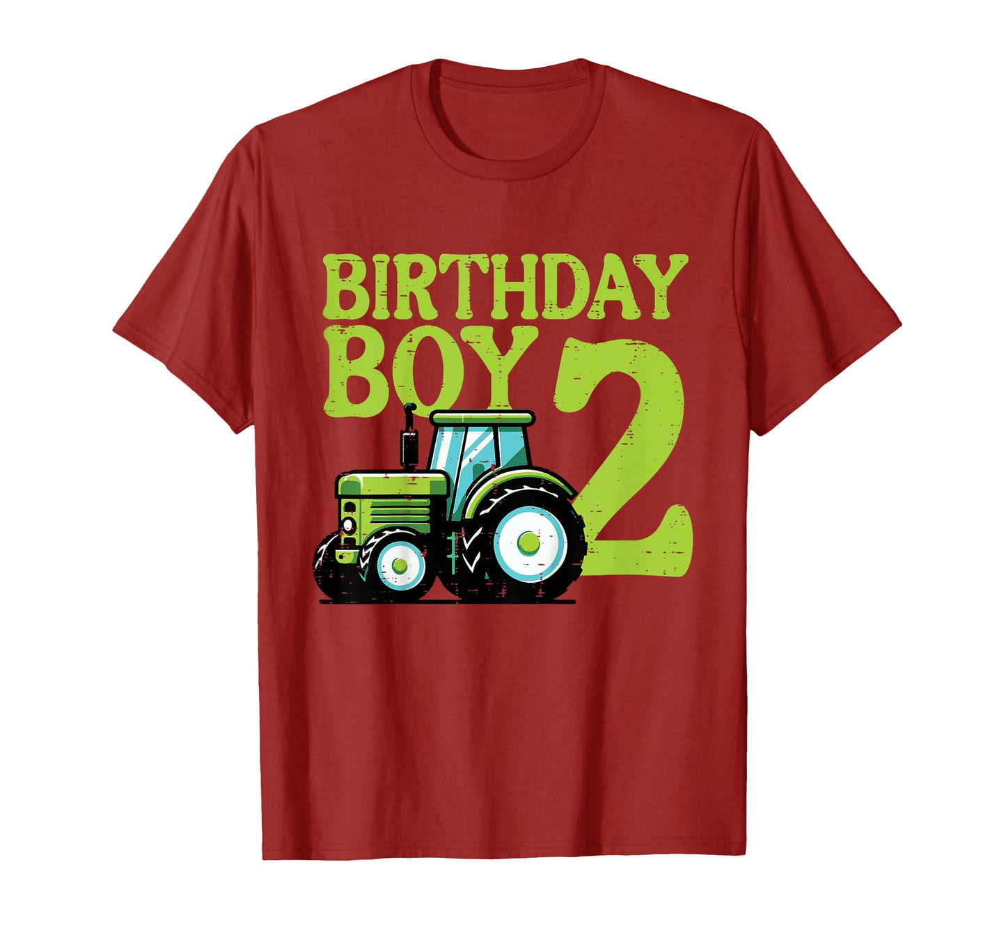 Kids Birthday Boy 2 Tractor 2nd Year Bday Farm Truck Toddler Boys T-Shirt