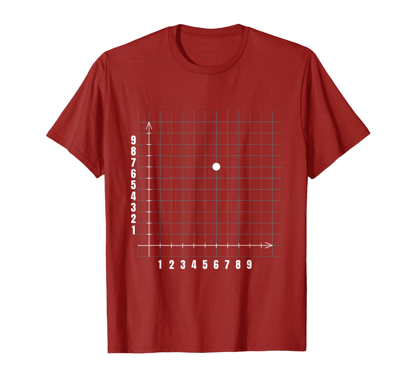 Coordinate (6,7) Funny Math Teacher 67 Cartesian Grid Point T-Shirt