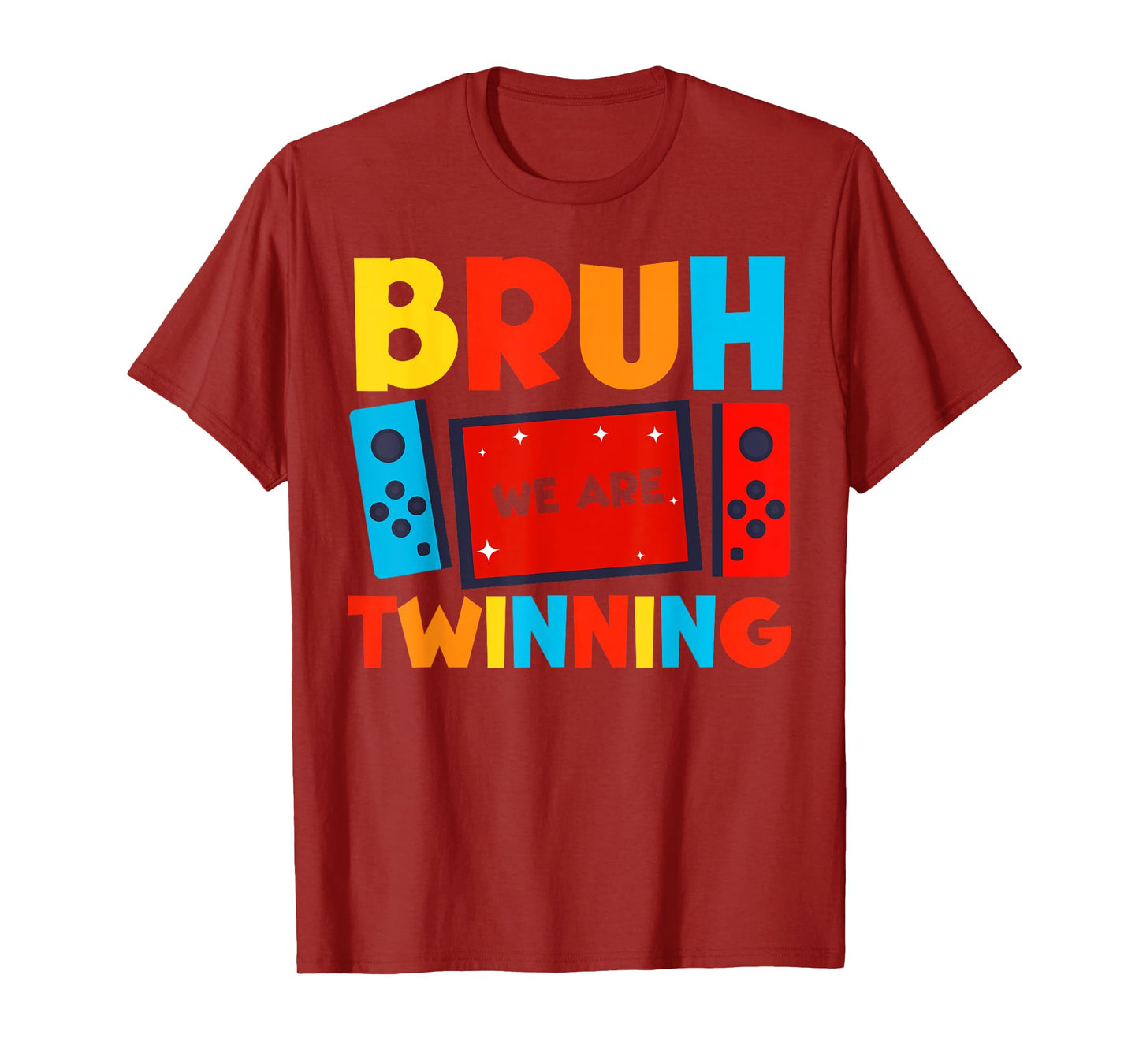 Bruh We Are Twinning Kids Boys Funny Twin Day Gamers T-Shirt