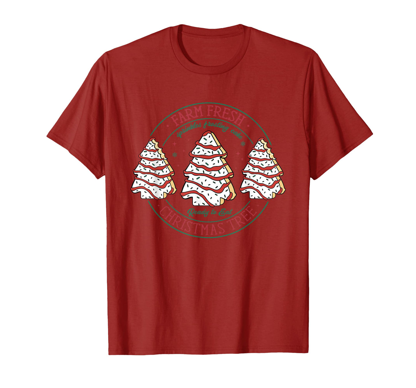 Farm Fresh Christmas Tree Frosting Frosted Cake Debbie T-Shirt