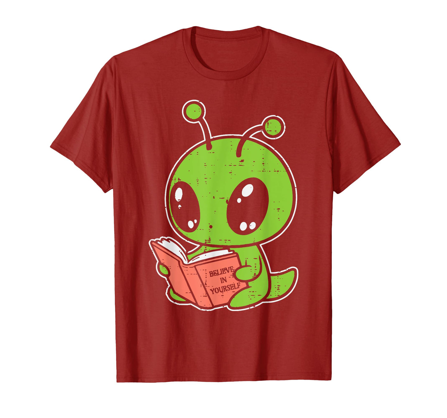 Alien Reading Book Believe In Yourself Funny Kids Women Men T-Shirt