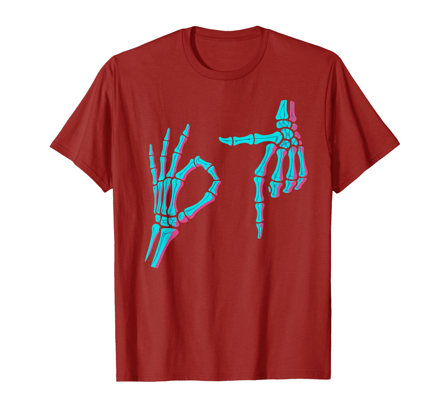 Skeleton Hand Funny Six Seven 6 7 Meme 67 Halloween Costume T-Shirt