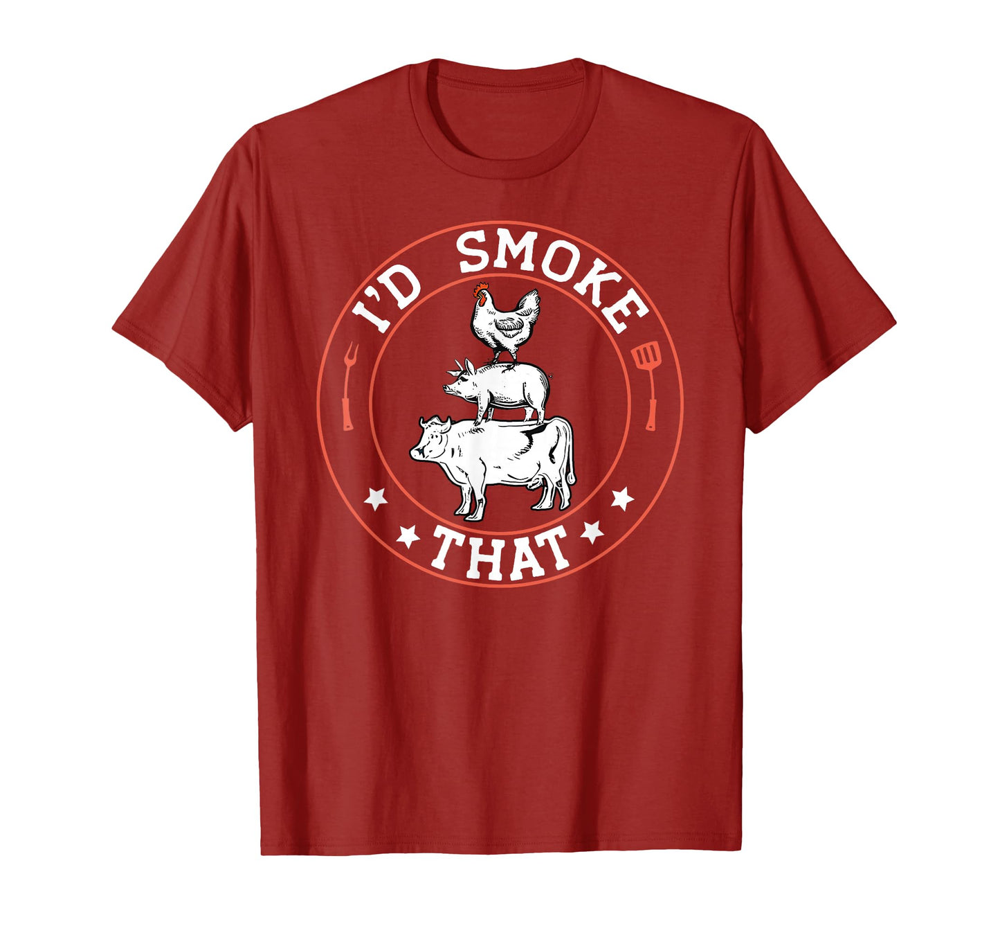 Chef Butcher BBQ Smoker I'd Smoke That Barbecue Pitmaster T-Shirt