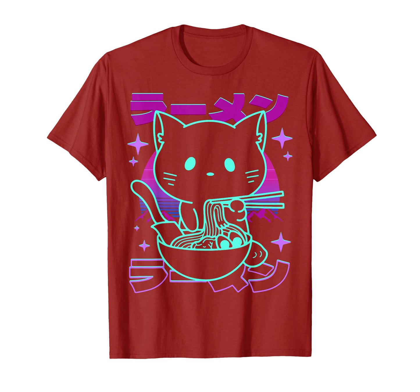 Anime Ramen Cat Retro Japanese Noodles Aesthetic Kawaii cat T-Shirt