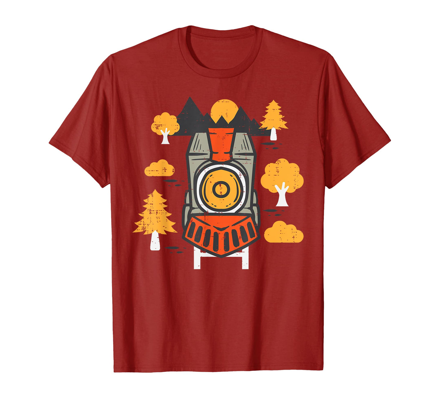Steam Train Front Cute Locomotive Boys Kids Toddler Men T-Shirt