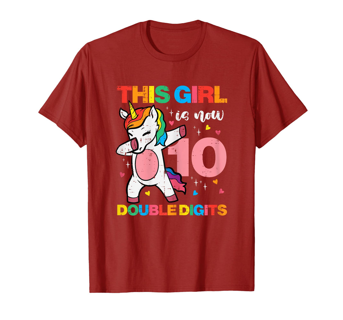 10th Birthday Unicorn Dab This Girl 10 Years Old Bday Party T-Shirt