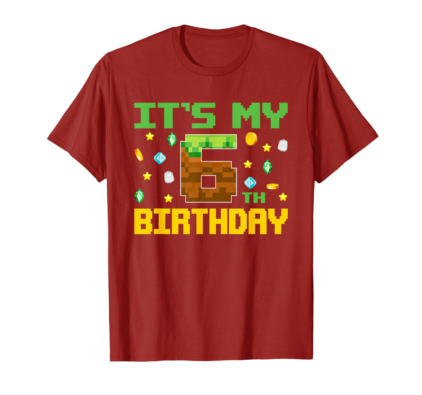 Birthday Boy It's My 6th Birthday Video Game Pixel Number T-Shirt