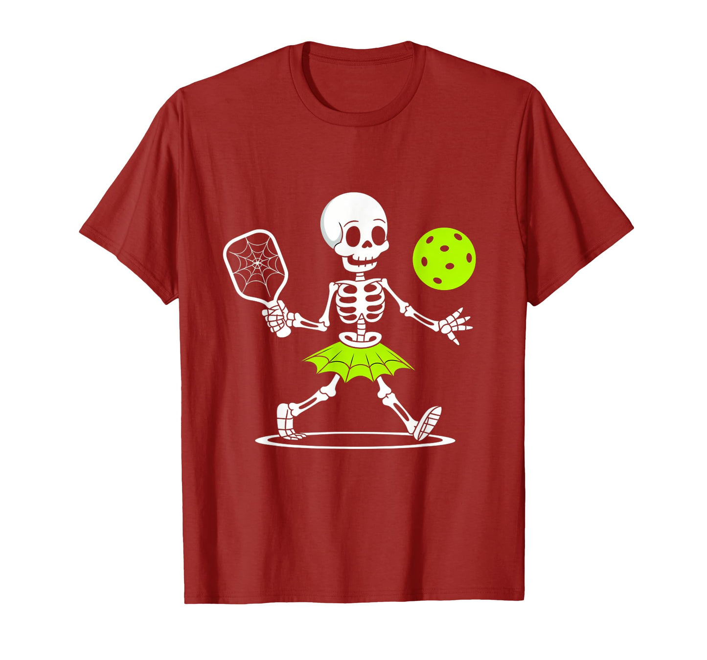 Spooky Pickleball Halloween Skeleton Women T-Shirt
