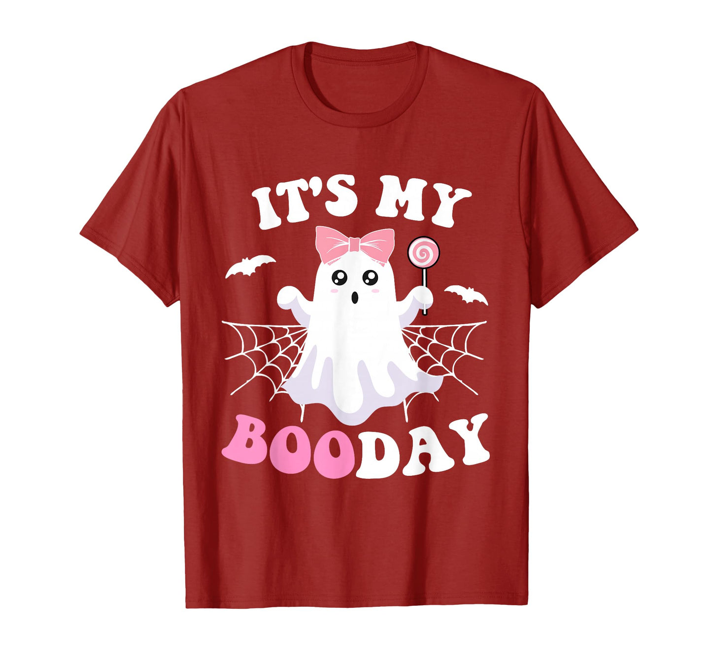 It's My Boo Day Cute Halloween Birthday Pink Ghost Girls T-Shirt
