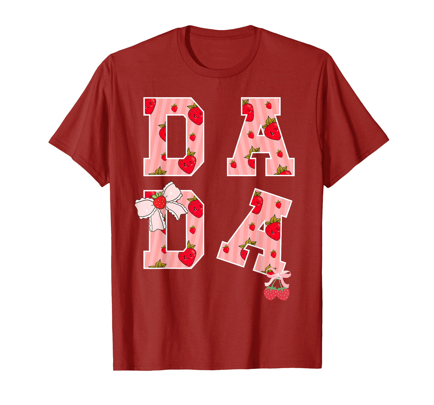 Dada Strawberry First Birthday Party Funny Dad Strawberry T-Shirt