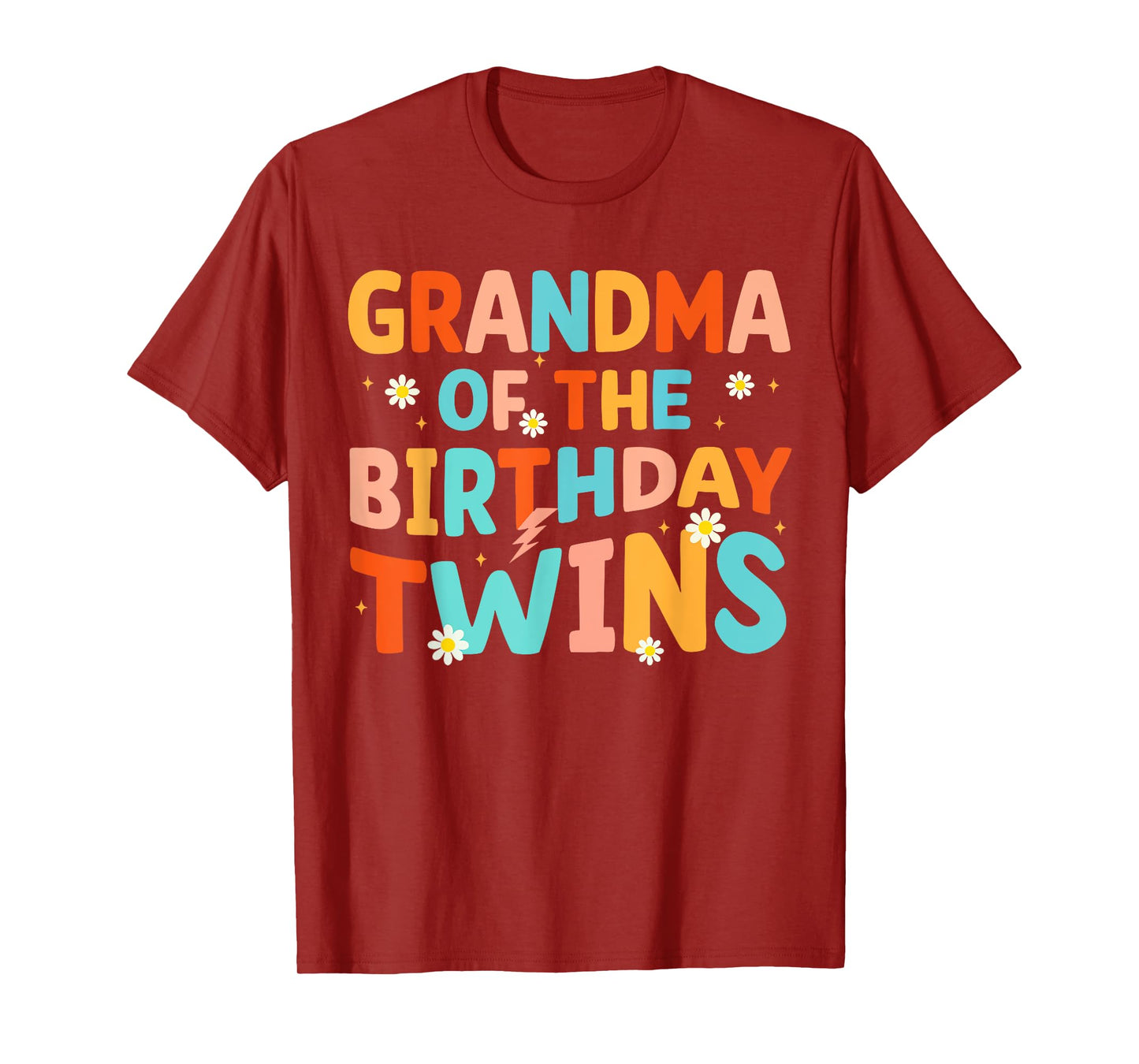 Grandma Of The Birthday Twins Kids Party Retro Bday T-Shirt