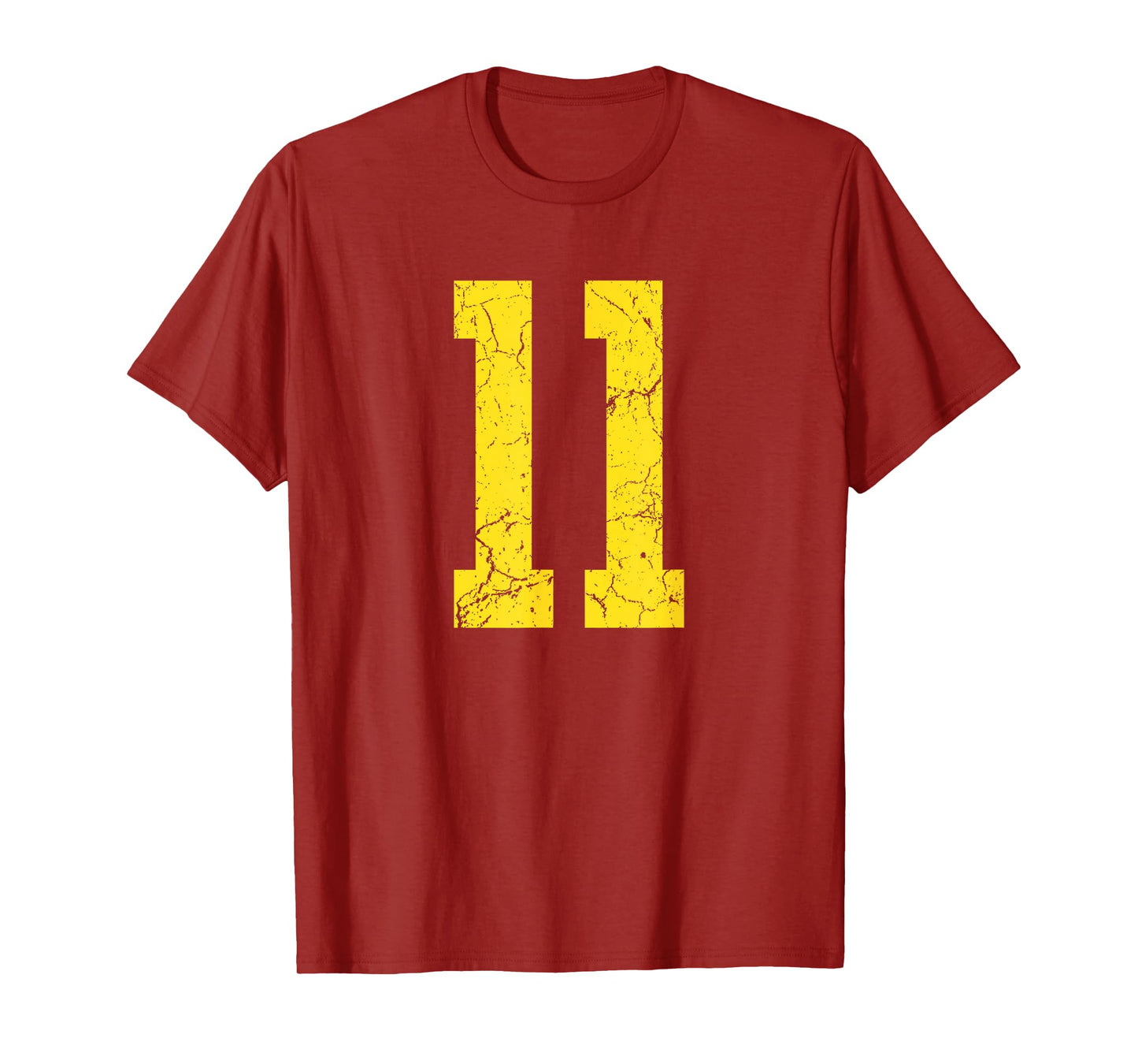 Distressed Bright Gold Number 11 Jersey Player Uniform #11 T-Shirt