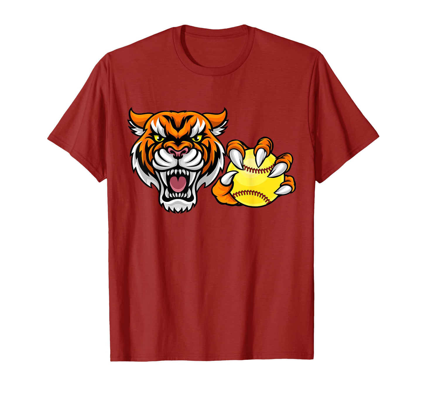 Tiger softball ball cartoon character design T-Shirt