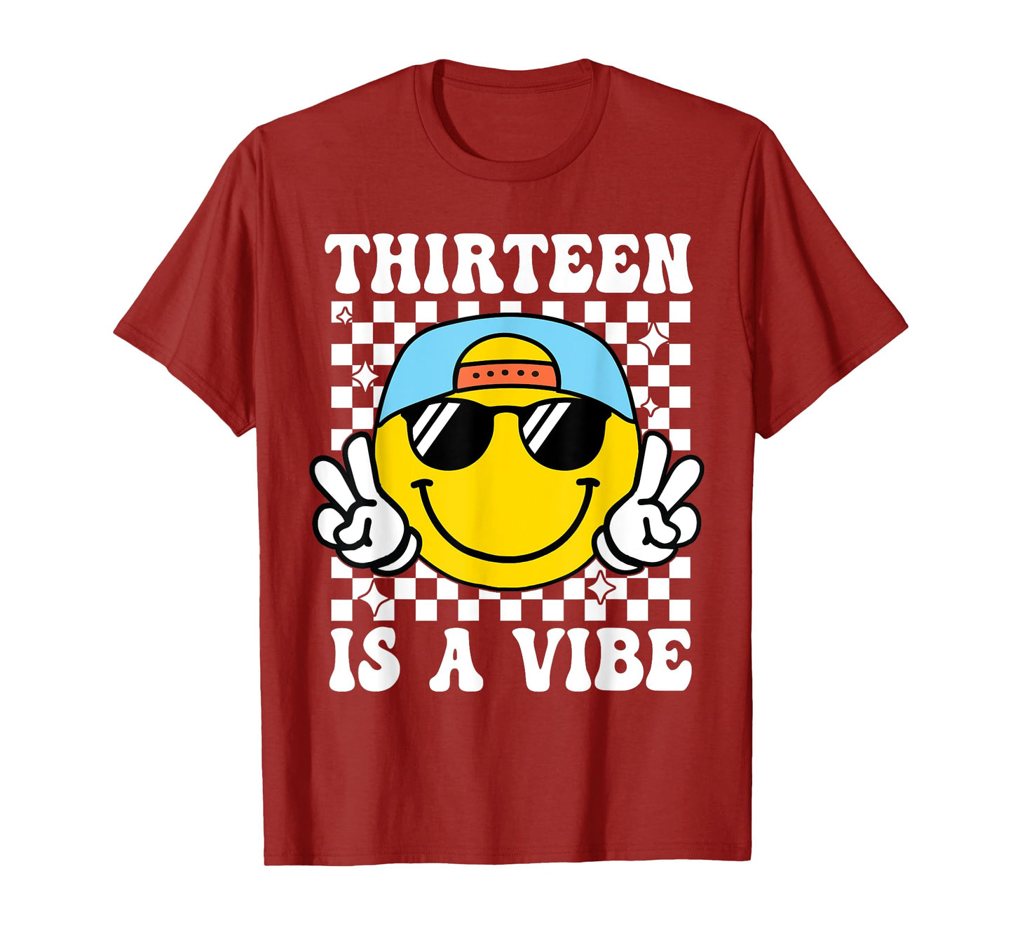 Thirteen is A Vibe 13th Birthday Groovy Boys 13 Years Old T-Shirt