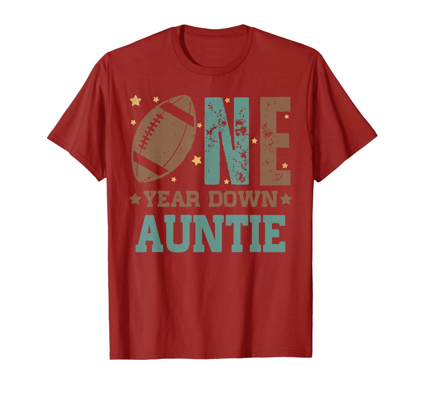 Auntie of the 1 Year old Football 1st Year Down Birthday T-Shirt