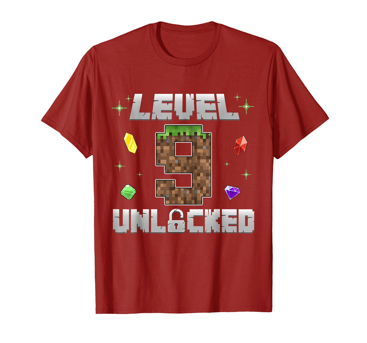 Birthday Boy Level 9 Unlocked 9th Birthday Pixel Theme T-Shirt
