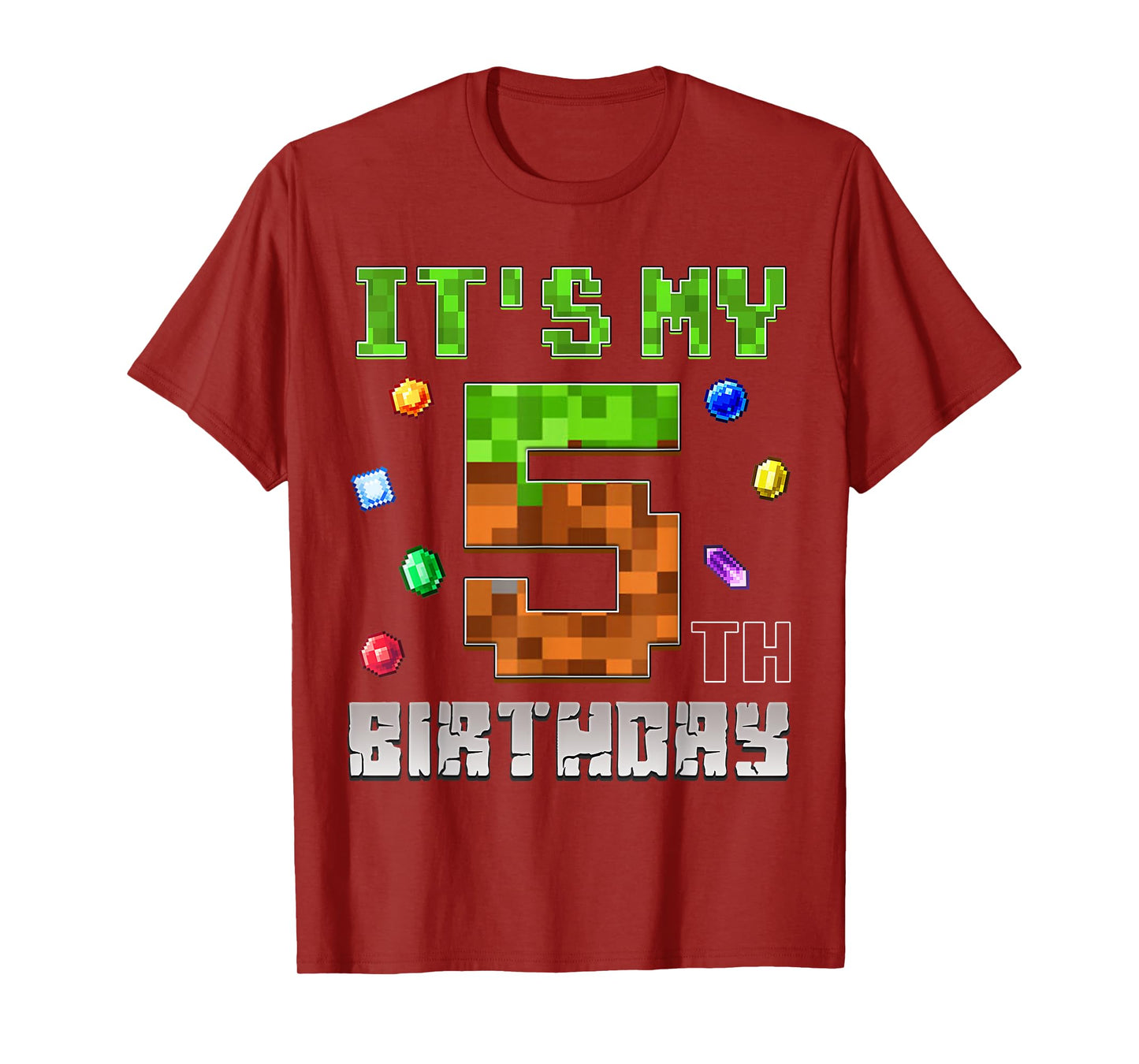 Birthday Boy Shirt It's My 5th Birthday Video Game Pixel T-Shirt