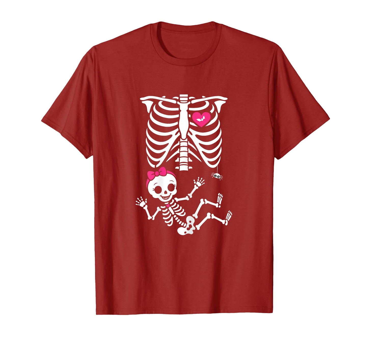 Halloween Costume Pregnant Woman Girl Pumpkin Rib Cage T-Shirt