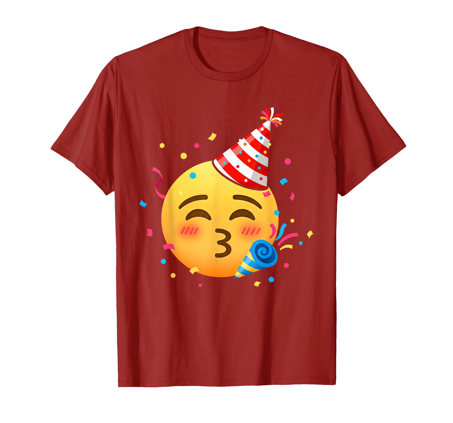 Funny Emoticon Party Smiling Face Partying Birthday T-Shirt