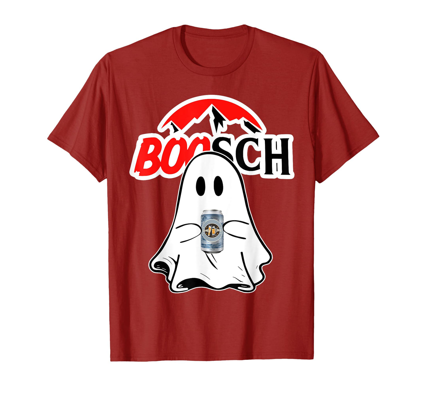 Boosch-Beer Halloween Funny Ghost Drinking Beer Women Men T-Shirt