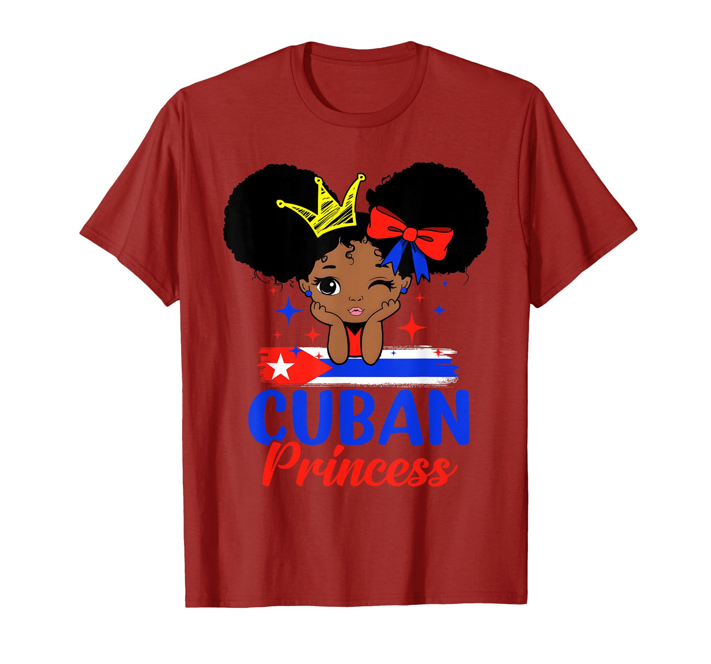 Cuban Princess Cuba Girl Melanin Cute Cuban Flag T-Shirt
