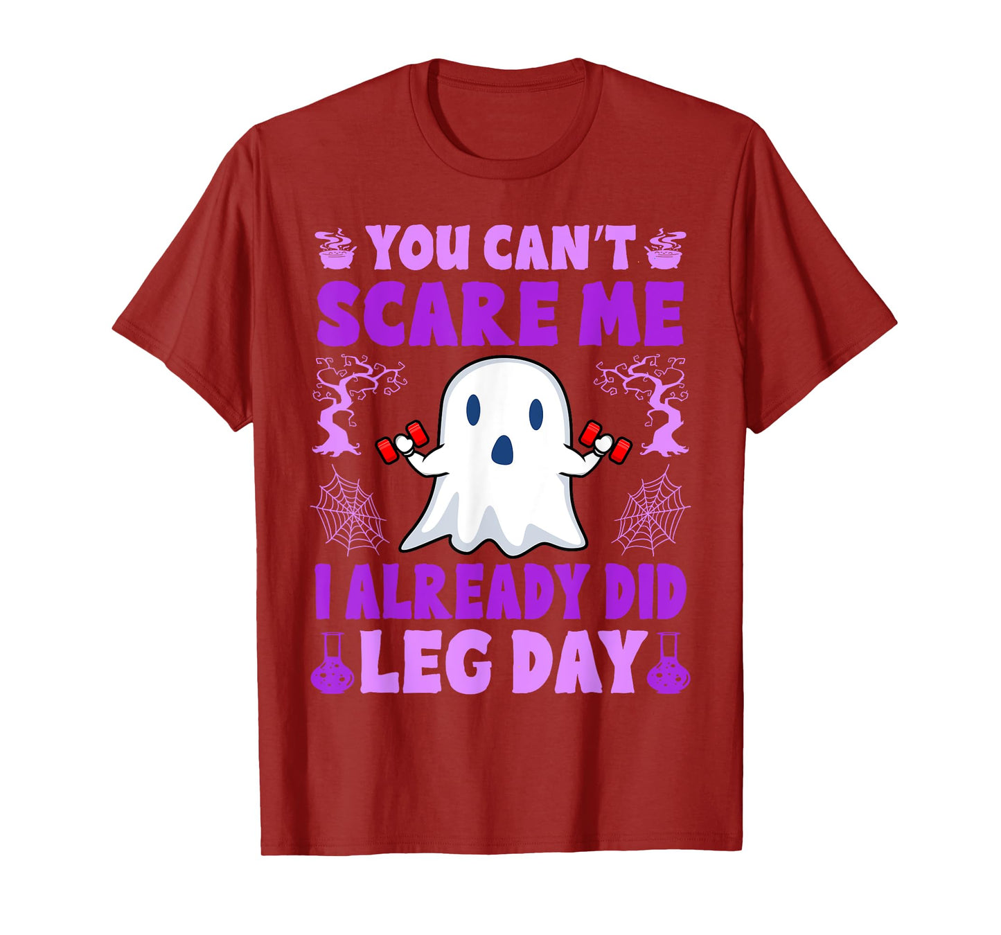 Halloween Workout Women Ghost Training With Dumbbells T-Shirt