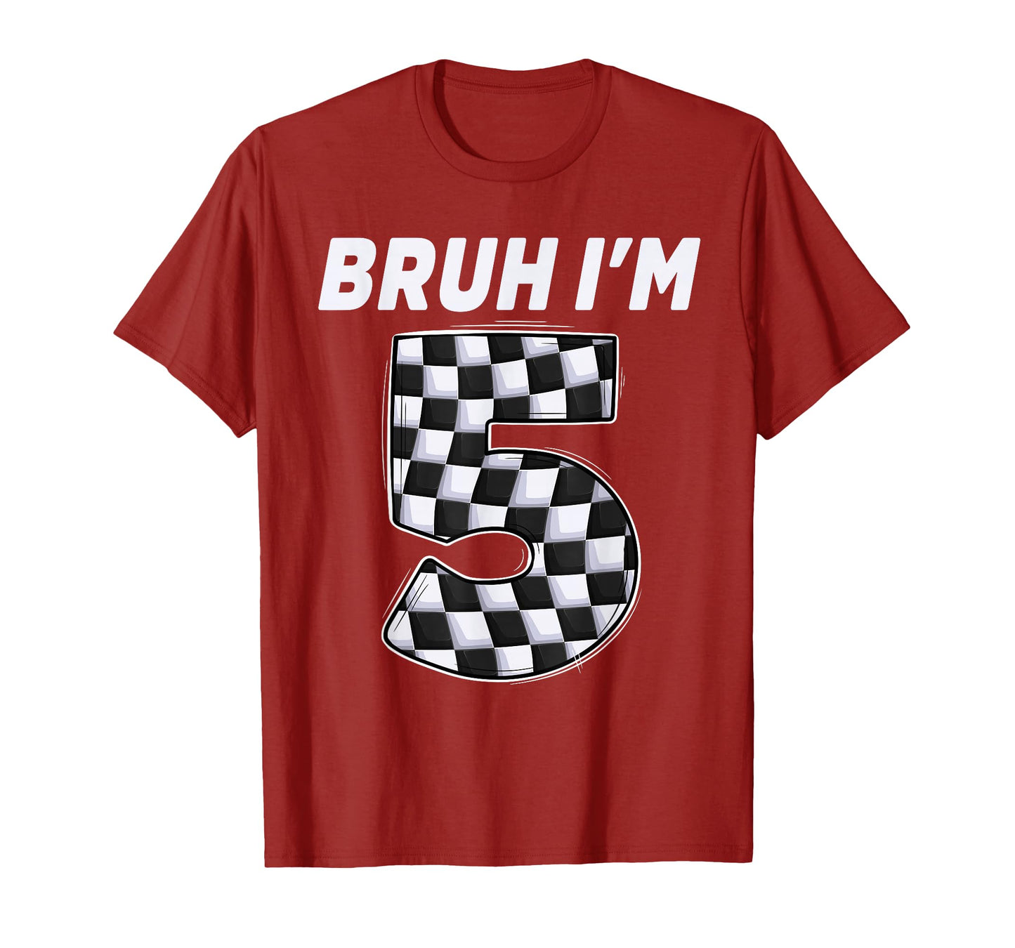 Bruh i'm 5 year old Boy two car racing 5th birthday race car T-Shirt