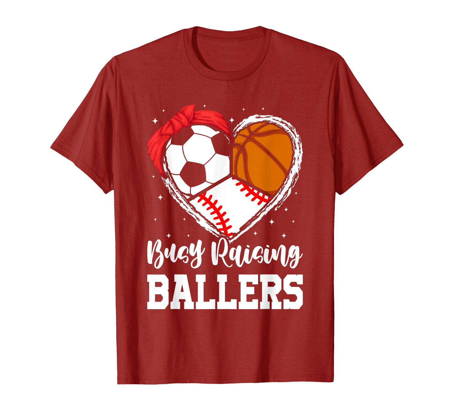 Busy Raising Ballers Funny Baseball Soccer Basketball Mom T-Shirt