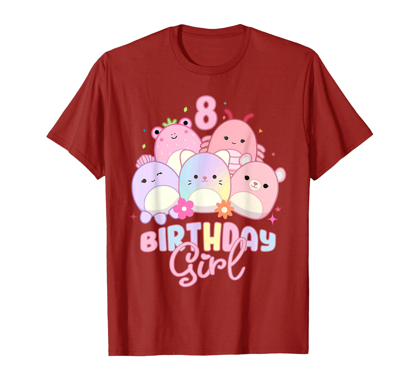 Birthday Girl 8th Birthday Squish Squad cute kids girls toy T-Shirt