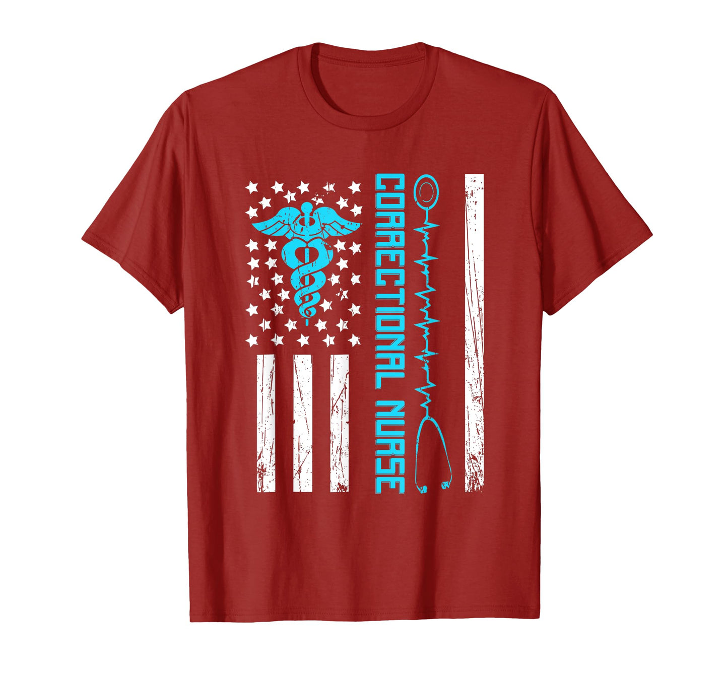 Cute Correctional Nurse Us Flag Nursing Healthcare Nurses T-Shirt