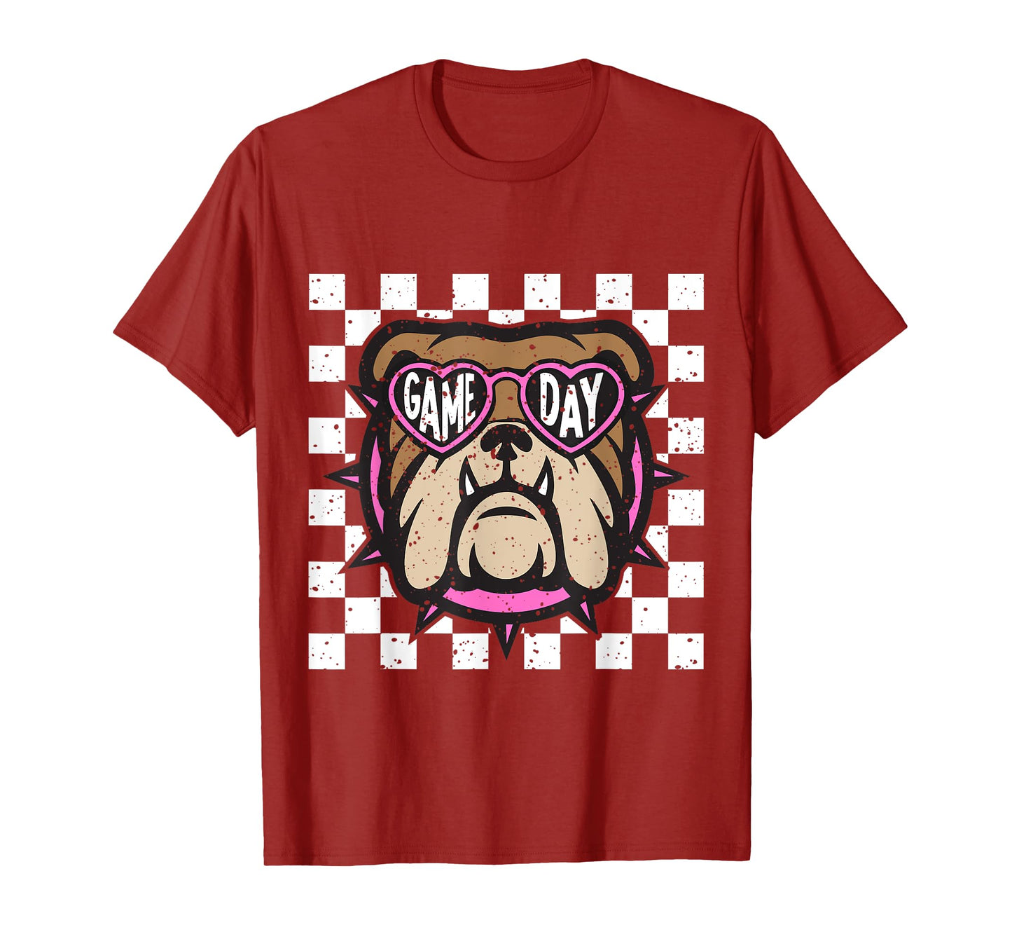 Checkered Bulldog Game Day T-Shirt
