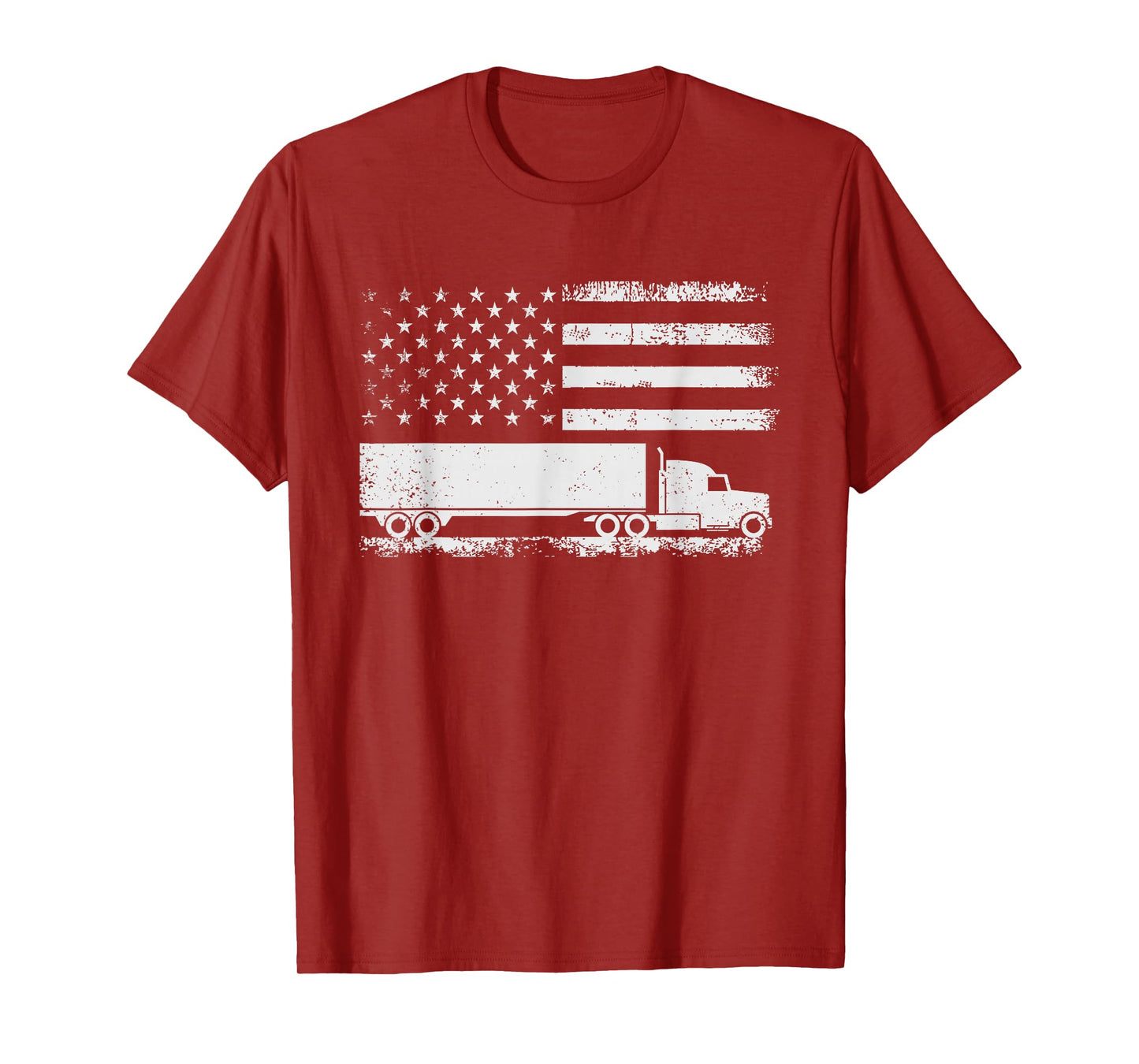 US American Flag Semi Truck Driver Patriotic Trucker T-Shirt