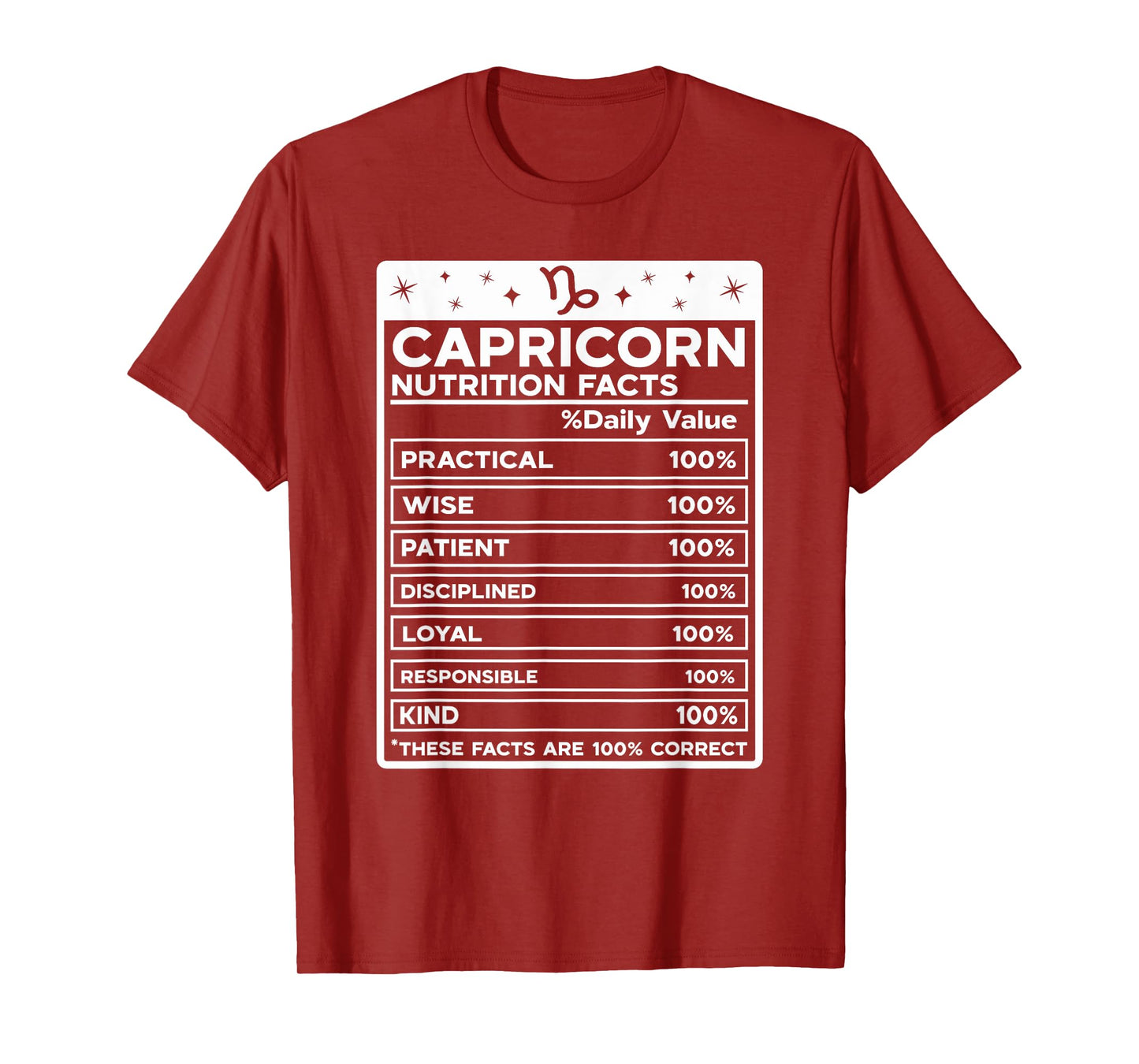 Capricorn Nutritional Style Zodiac Design, Capricorn T-Shirt