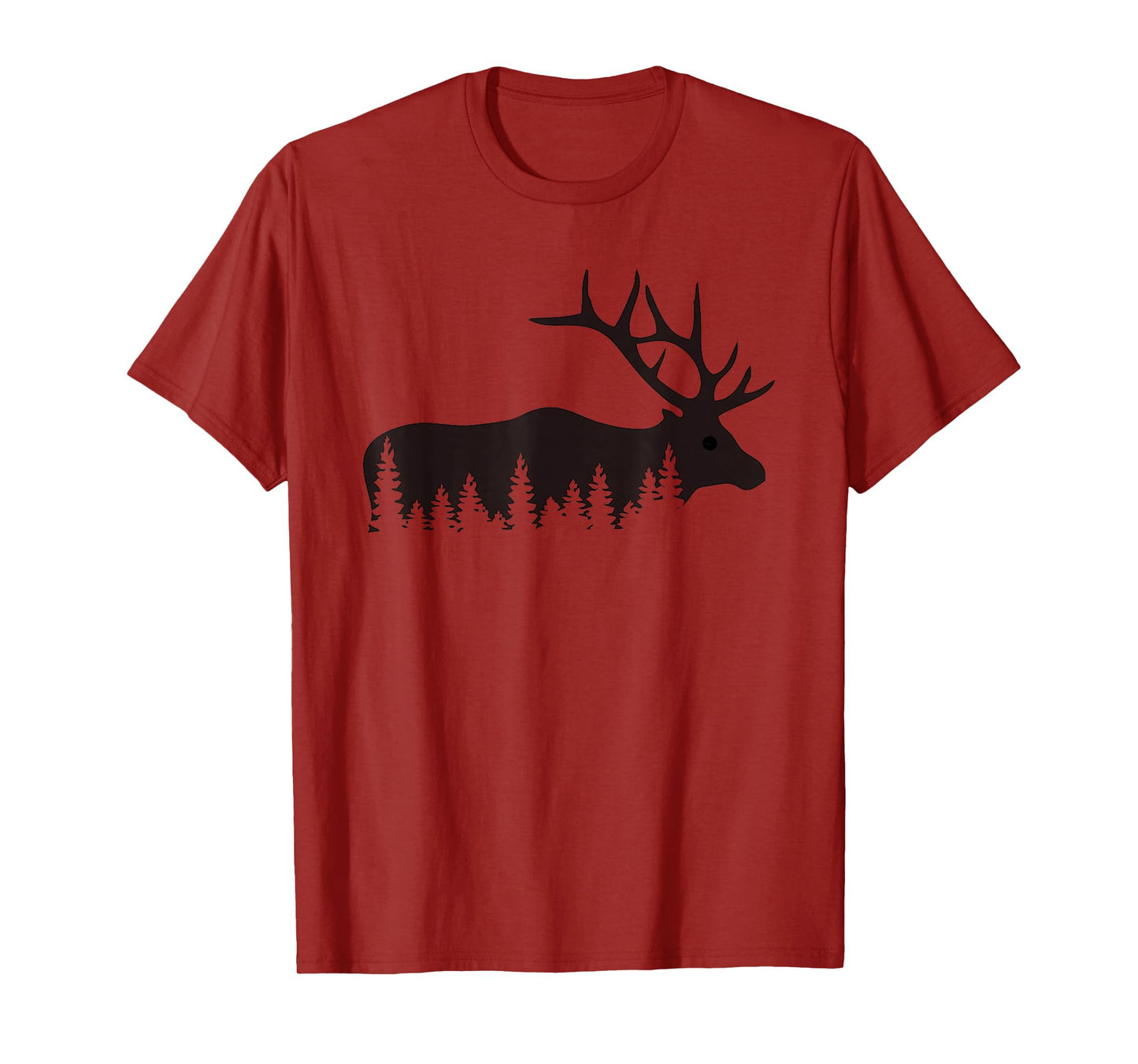 Elk Trees Silhouette Buck Deer Hunting Outdoors T-Shirt