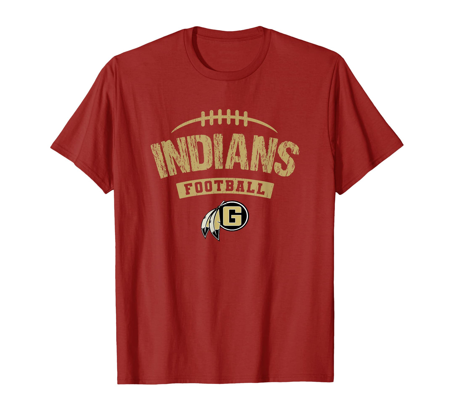 Gaffney Indians Logo Football Distressed HS T-Shirt