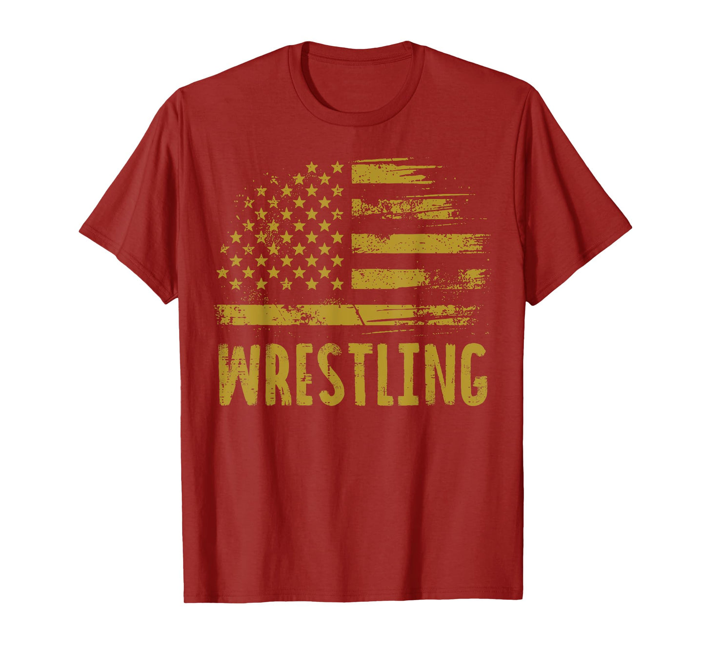 Wrestling USA Flag Wrestler Patriotic Men Boys Kids Women T-Shirt