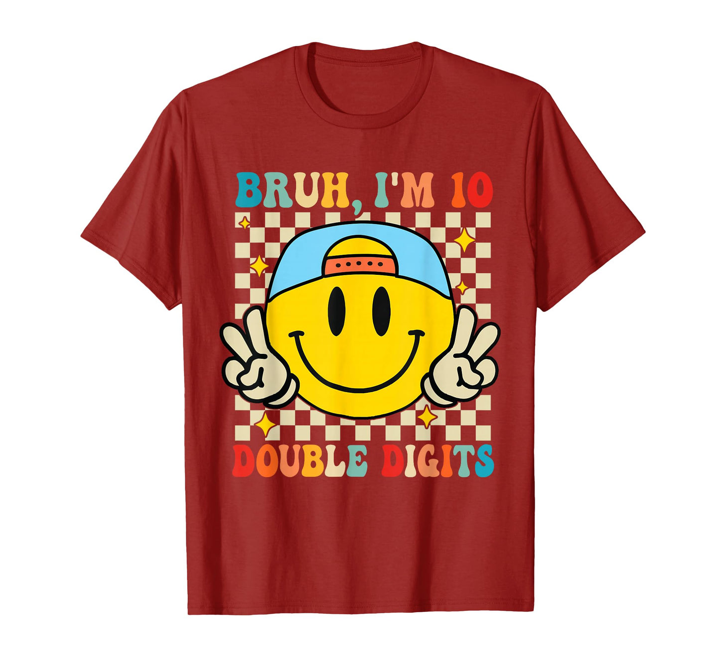 10 Years Old Birthday Bruh I'm Double Digits 10th Birthday T-Shirt