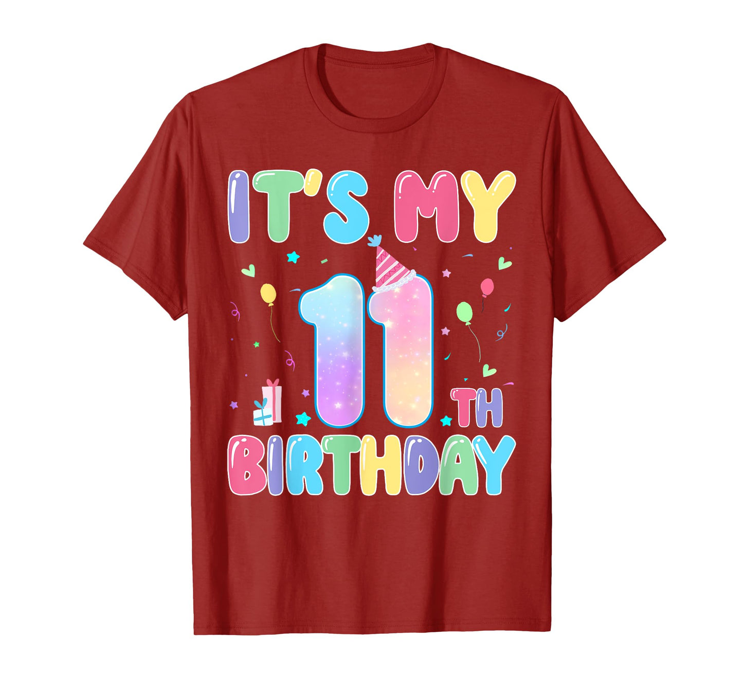 It's My 11th Birthday Tie Dye 11 Year Old Girl Birthday Girl T-Shirt