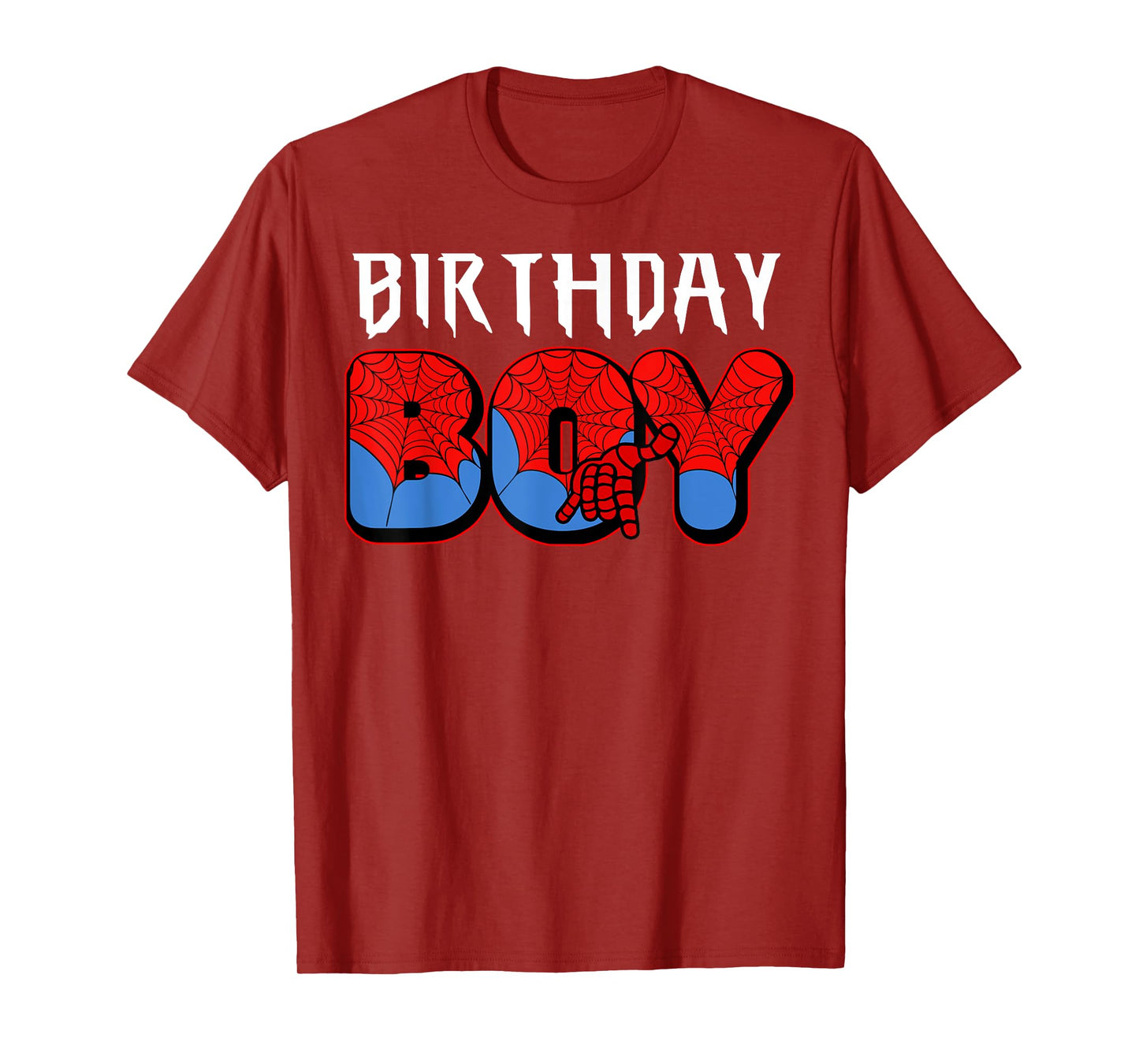 Birthday Boy Spider Theme Party Boys Kids Men T-Shirt