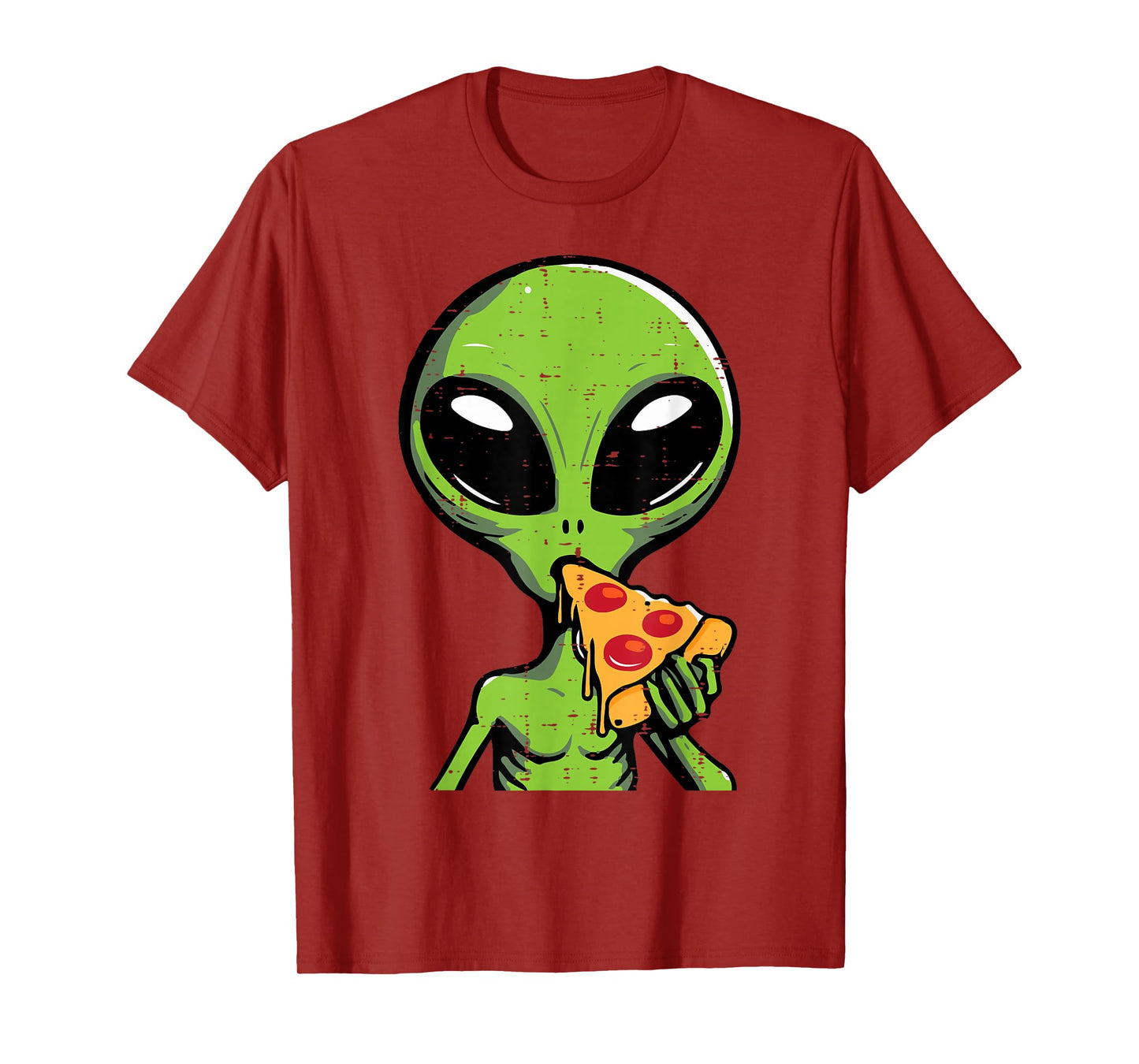 Alien Eating Pizza Funny Ufo Snack Food Men Boys Kids Women T-Shirt