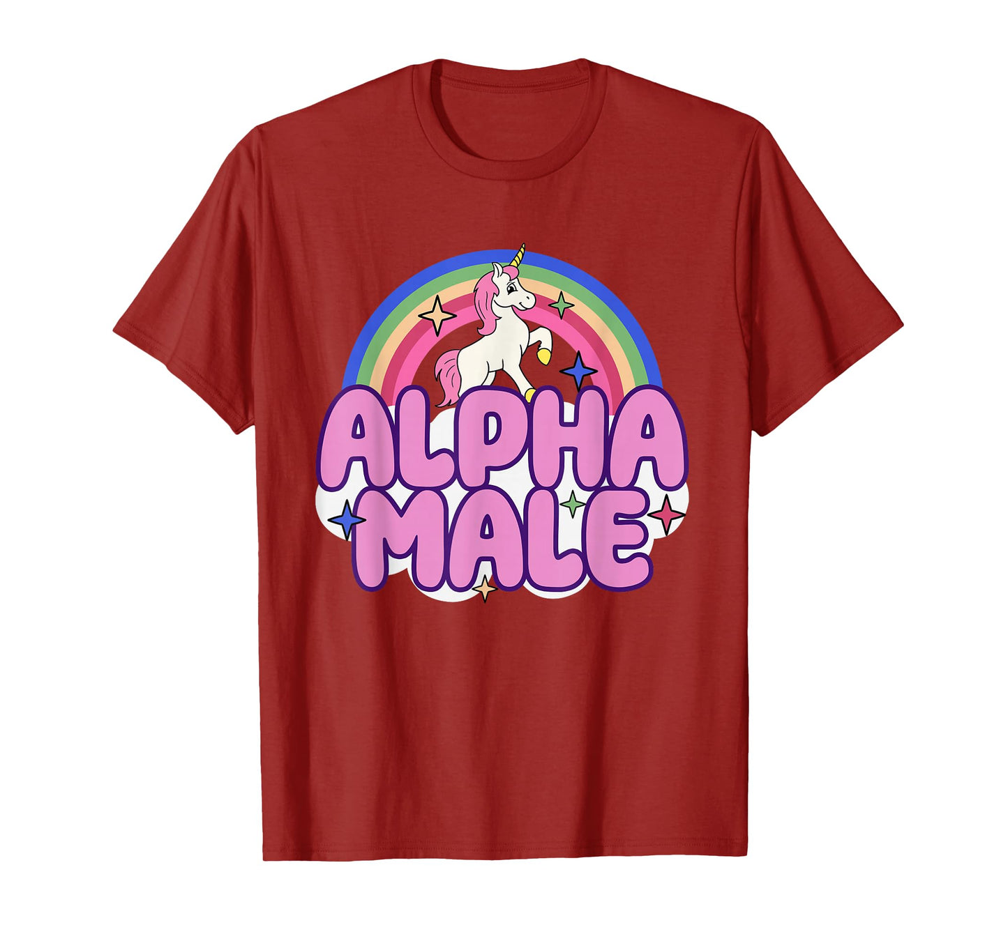 Alpha Male Unicorn Funny Sarcastic Ironic Weird Y2K Humor T-Shirt