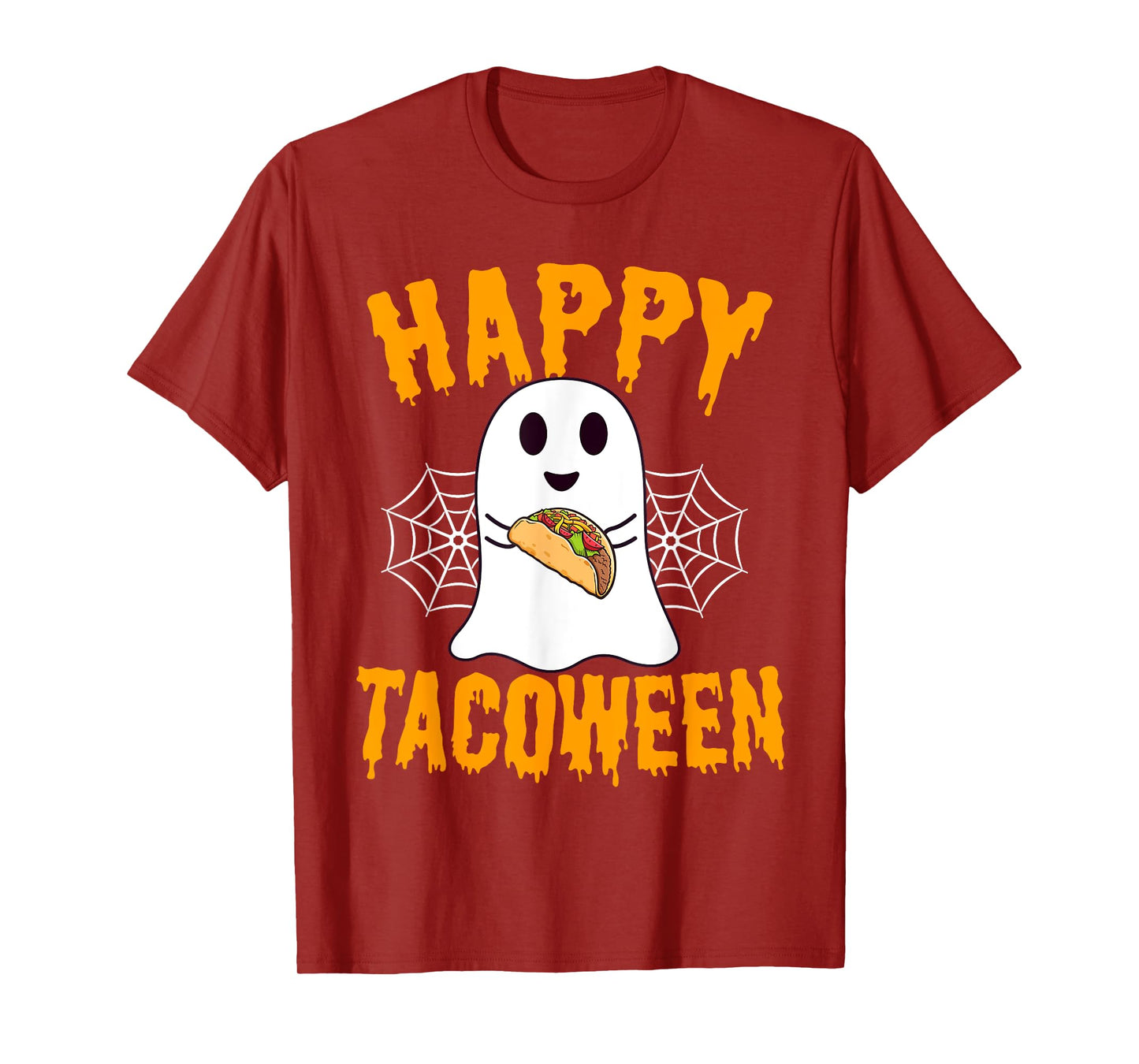 Happy Tacoween Food Funny Halloween Ghost Tacos T-Shirt